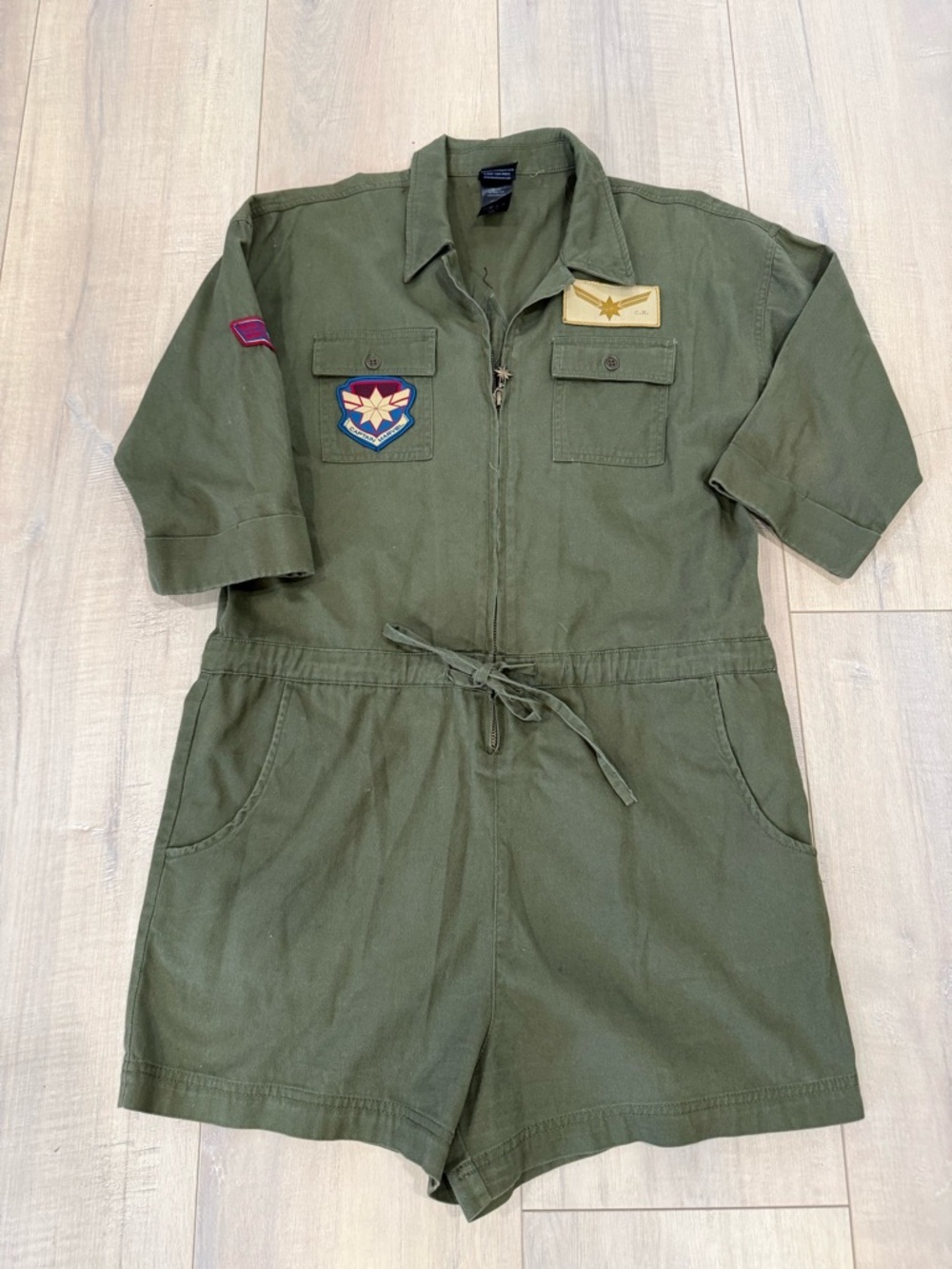 Marvel Captain Marvel Olive Green Utility Jacket Label Detail - Picture 1 of 5